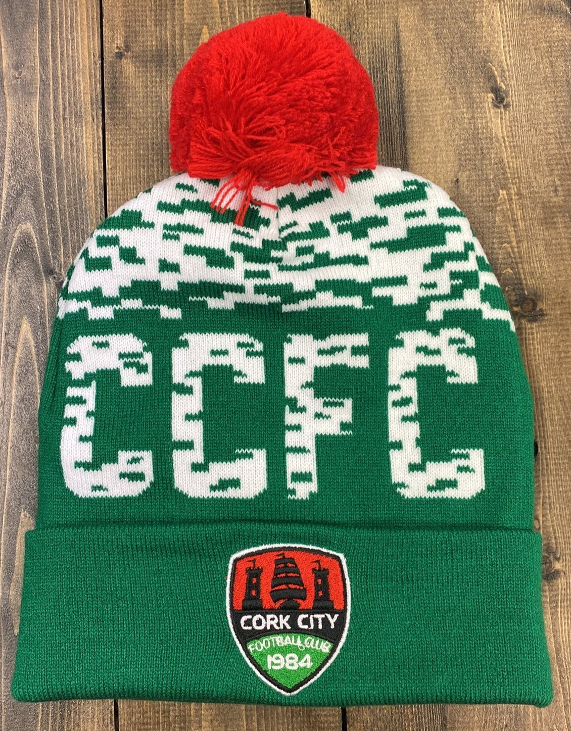 Green Bobble Hat Winter Beanie