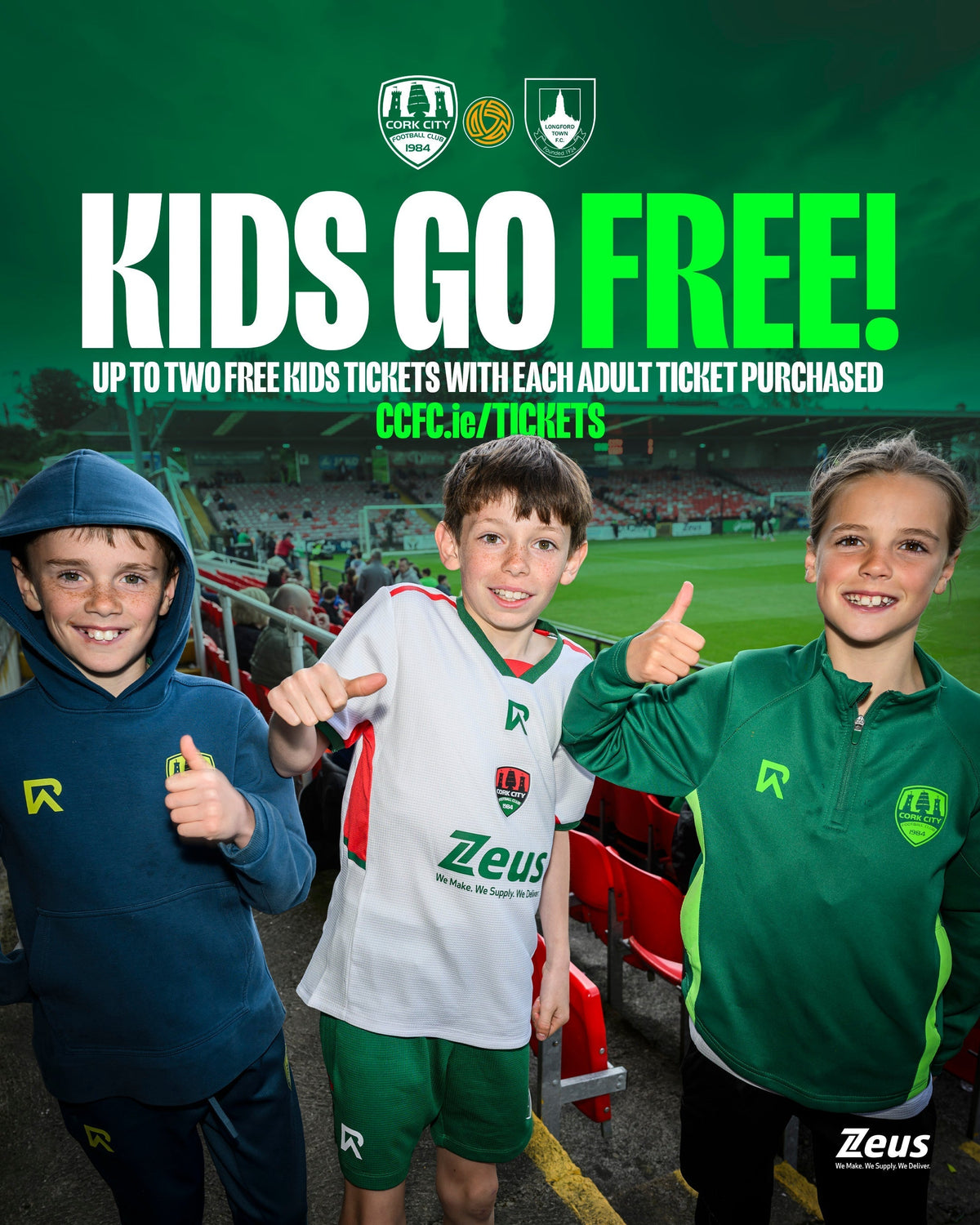 Kids go free to Longford game!