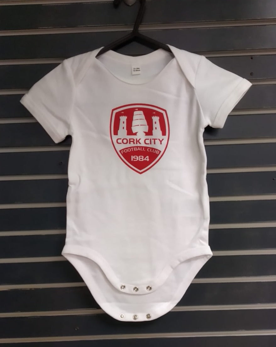 White / Red Baby Grow - City Crest